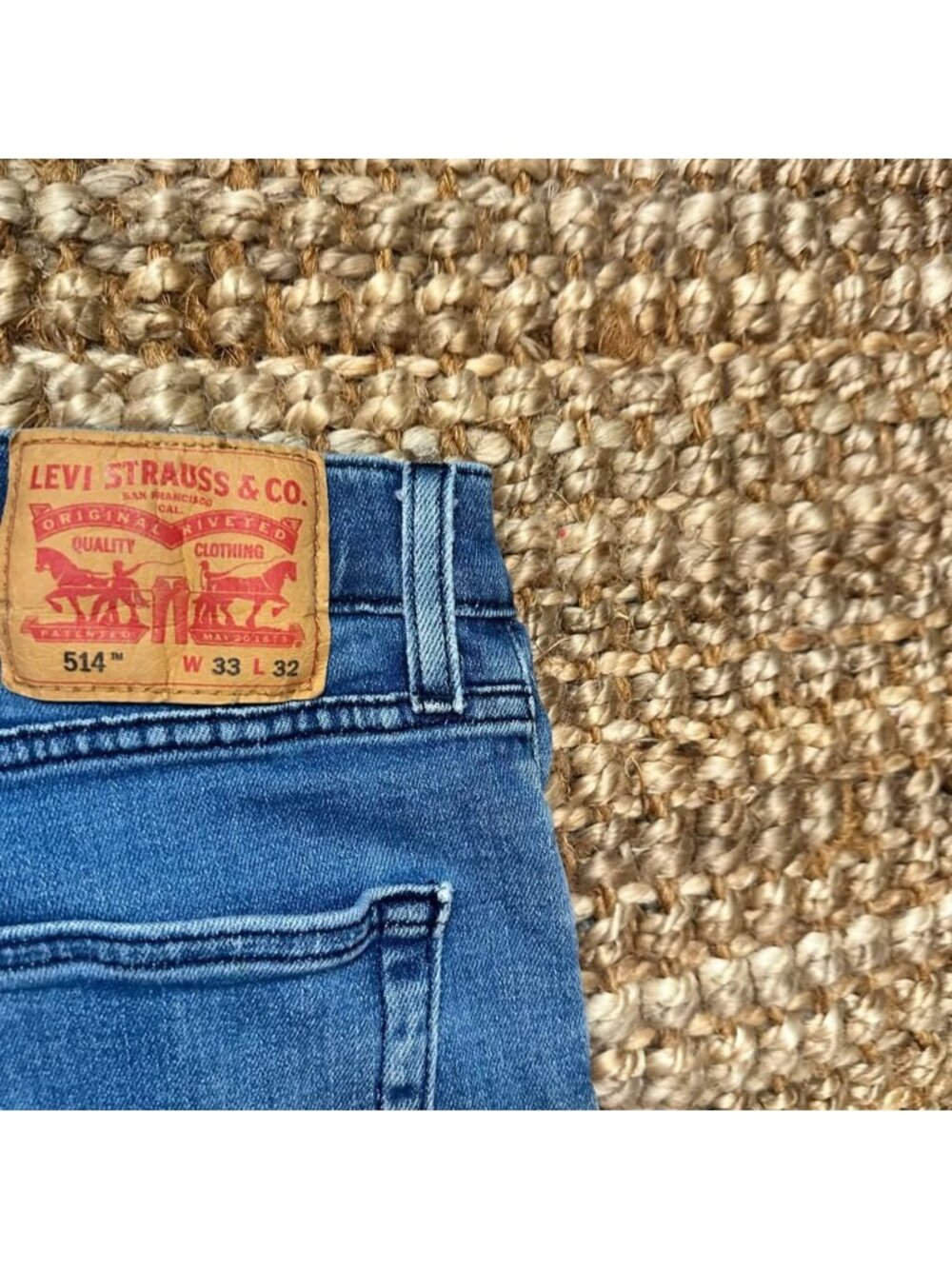Levi's 514 Straight Fit Blue Denim Jeans Men's Size W33 L32